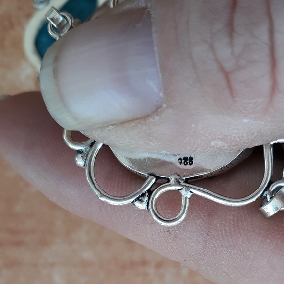 New Agate Geode Slice 925 Silver Bracelet. - Picture 9 of 14